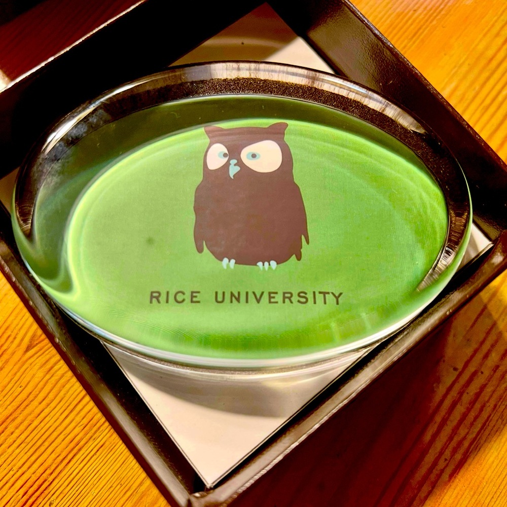 Rice University Owl paperweight